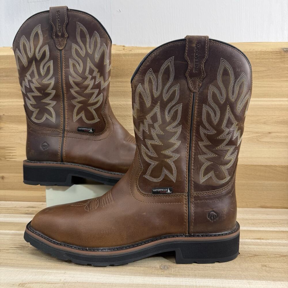 Wolverine Brown Steel Toe Western Work Boots Leather Men’s Size 10.5M